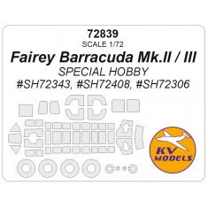 1/72 Fairey Barracuda Mk.II/III Masks for Special Hobby (canopies and wheels)