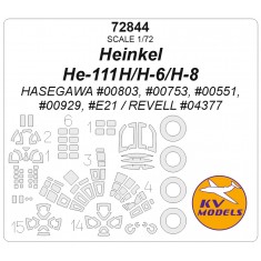 1/72 He111H Series Mask Set (Wheels Mask Incl.) for Hasegawa/Revell Kits