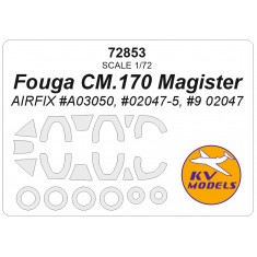 1/72 Fouga CM.170 Magister Masks for Airfix #A03050/02047-5/9 02047 (canopies and wheels)