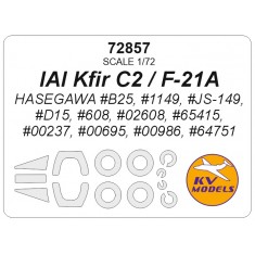 1/72 IAI Kfir C2/F-21A Masks for Hasegawa (canopies and wheels)