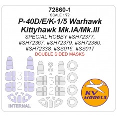 1/72 P-40D/E/K-1/5 Warhawk/Kittyhawk Mk.IA/Mk.III Masks for Special Hobby