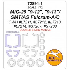 1/72 MiG-29 Fulcrum Double-Sided Mask Set (Wheels Mask Incl.) for GWH Kits