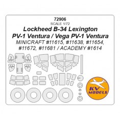 1/72 Lockheed B-34 Lexington /Ventura/Vega PV-1 Ventura Masking for Minicraft/Academy