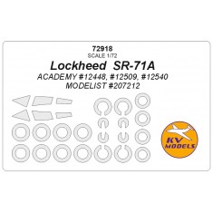 1/72 Lockheed  SR-71A Masking for Academy #12448, #12509, #12540 Modelist #207212