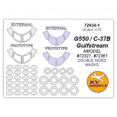 1/72 Gulfstream G550/C-37B Double-sided Masking for Amodel kit #72327, #72361