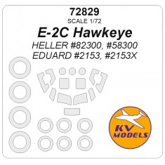 1/72 E-2C Hawkeye Mask Set (Wheels Mask Incl.) for Heller/Eduard Kits