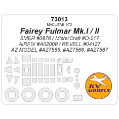 1/72 Fairey Fulmar Mask Set (Wheels Mask Incl.) for Multi Brand Kits