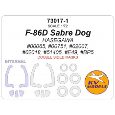 1/72 F-86D Sabre Dog Double-Sided Mask Set (Wheels Mask Incl.) for Hasegawa Kits