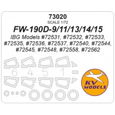 1/72 Fw190D Series Mask Set (Wheels Mask Incl.) for IBG Models Kits