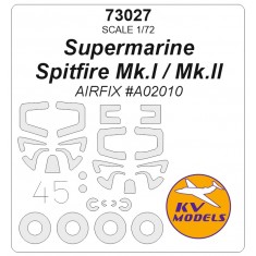1/72 Spitfire Mk.I/II Mask Set (Wheels Mask Incl.) for Airfix Kits