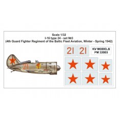 1/32 I-16 Type 24 Stencil Mask - 4th Guard Fighter Regiment, the Baltic Fleet 1942 (ICM)