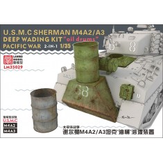 1/35 WWII US Pacific War Sherman M4A2/M4A3 Deep Wading Kit with Oil Drums