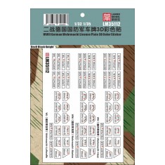1/35 WWII German Wehrmacht Licence Plate 3D Colour Stickers