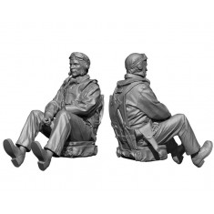 1/144 WWII US Navy Seated Pilot set #1 (4 Figures)