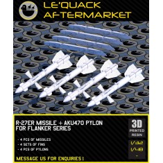 1/48 R-27ER Missiles with AKU-470 Pylons for Flanker Series (4pcs)