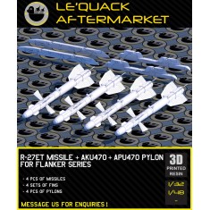 1/48 R-27ET Missiles with AKU-470 Pylons for Flanker Series (4pcs)