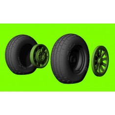 1/48 P-51 Mustang Weighted Wheels - Block Tread Tyres (All Kits)