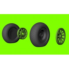 1/48 P-51 Mustang Weighted Wheels - Cross Tread Tyres (All Kits)