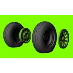 1/72 Mustang's Weighted Wheels - Block Tread for All Kits