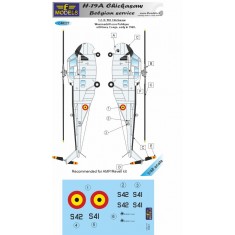 1/48 H-19A Chickasaw Decal - Belgian service for AMP/Revell kit