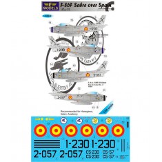 1/48 N.A. F-86F Sabre over Spain part II. Decal for Hasegawa/Italeri/Academy