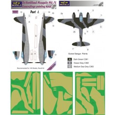 1/32 D.H. Mosquito Mk. IV part I. Camouflage Painting Mask for HK Models/Revell