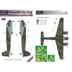 1/32 Henschel Hs 129 B Camouflage Painting Mask for Zoukei-Mura kit
