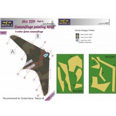 1/32 Ho 229 Camouflage Painting Mask Part 2. Green 2-Colour Camo for Zoukei Mura/Takom