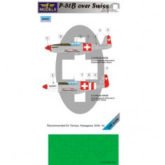 1/48 P-51B over Swiss Mask for 2 marking options for Tamiya, Hasegawa, Airfix