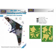 1/48 Ho 229 Camouflage Painting Mask Part 1. 1930S 3-Colour Style Camo for Zoukei Mura/Revell