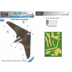 1/48 Ho 229 Camouflage Painting Mask Part 2. Green 2-Colour Camo for Zoukei Mura/Revell kit