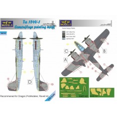 1/48 Ta 154V-1 Camouflage Painting Mask for Dragon/Promodeler/Revell kit