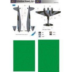 1/48 D.H. Mosquito Mk. VI Camouflage Painting Masks for Tamiya/Airfix kit