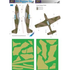 1/48 N.A. Mustang Mk.I RAF Camo Painting Masks for Accurate Miniatures kit