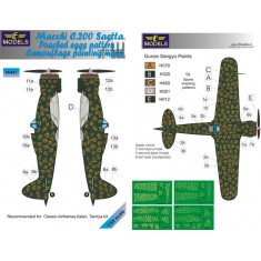 1/48 Macchi C.200 Saetta Poached eggs pattern Camo Mask for Italeri/Tamiya kit