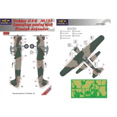 1/72 Fokker CV.E M/33 Danish defender Camouflage Painting Mask for LF Models
