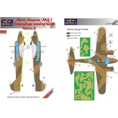1/72 Avro Anson Mk.I. Pattern B Camo Painting Mask for Airfix/Special Hobby kit