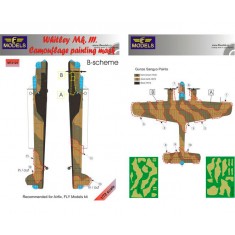 1/72 Whitley Mk.III B Camo Painting Mask with decal for Airfix/FLY Models