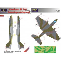 1/72 Canberra B(i).2/6 RAF Camo Mask with decal for Airfix/AMP/HiPM/MikroMir
