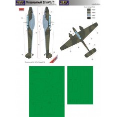 1/72 Messerschmitt Bf 110C/D Camouflage Painting Masks for Eduard/Airfix kit