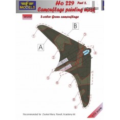 1/72 Ho 229 Part 2 Camouflage Mask Green 2-colour Camo for Zoukei Mura kit