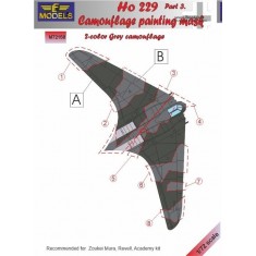 1/72 Ho 229 Part 3 Camouflage Mask Grey 2-colour Camo for Zoukei Mura kit
