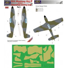 1/72 Mustang Mk.III RAF Part I Camo Mask for Eduard/Hasegawa/Revell/Academy