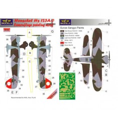 1/72 Henschel Hs 123A-0 Camouflage Painting Mask for Airfix/Avis/Fly kit