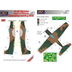 1/72 Douglas A-1H Skyrider USAF in Vietnam Camo Mask for Airfix/Fujimi/Hasegawa