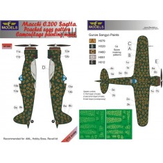 1/72 Macchi C.200 Saetta Poached eggs Camo Mask for AML/Hobby Boss/Revell