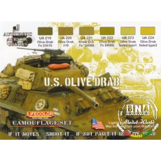 Acrylic Paint Set - US Olive Drab Camouflage (22ml x 6)