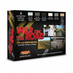 Acrylic Paint set - ''War on the Road'' Concrete, Tarmac and Plaster (22ml x6)