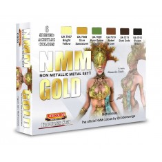 Acrylic Paint Set - Non Metallic Metal #1 GOLD (22ml x 6, Matte finish)