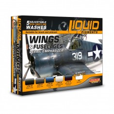 Liquid Pigments - Wings & Fuselages Detail Emphasiser (5 washes & 1 remover)